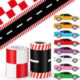 Mooliwe Racing Car Theme Bulletin Board Border Set 2 Race Track Border, 24 Car Stickers for Race Party Decoration Trim Racing Cl