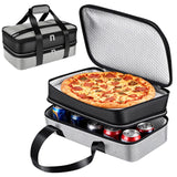 Double Decker Insulated Casserole Carrier for Hot or Cold Food, Dish Carrying Case Lasagna Holder,Lunch Tote Bag for Soup Party