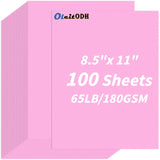 100 Sheets Classic Pink Cardstock 8.5x11 Inch, 180gsm/65lb True Pink Paper for Crafts, Solid-Dyed No White Core, Printer Friendl