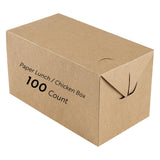 Bio Tek 80 oz Kraft Paper Lunch/Chicken Box - with Fast Top - 9 x 5 x 5 - 100 count box