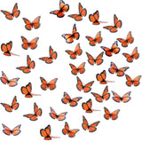 Monarch Butterfly Decorations, 40Pcs Orange Magnetic Butterflies for Crafts, Monarch Butterflies for Dia De Los Muertos Decorati