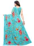 Satrani Womens Woven Polyester Saree (1850St176_Aqua Blue)