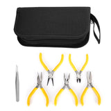 Semme 6pcs Jewelers Pliers Set, Professional Jewelry Pliers Tools Kit Round Bent Nose Beading Making DIY Jewellery