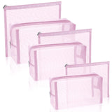 SUPACOOL Set of 6 Travel Mesh Makeup Bag, Cosmetic Organizer Pouches with Zipper, Diaper Organizing Pouches, Nylon Toiletries Ba