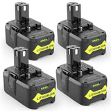 Stairlie 4 Pack 6.0Ah 18V Lithium Battery Compatible for Ryobi RB18L50 P108 P102 P104 High Capacity Cordless Tool Batteries with