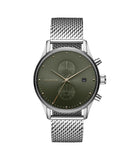 Mvmt Voyager Qtz Multifunction Green Round Dial Men'S Watch|Stainless Steel Material|Silver Color Band - 28000191-D