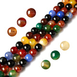 100pcs 8mm Colorful Agate Beads Natural Gemstone Beads Round Loose Beads for Jewelry Making