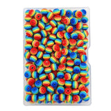 INSPIRELLE 200 Pieces 8mm Resin Stripe Beads Round Plastic Beads for Jewelry Making Bracelets Necklaces Making, Opaque Blue Rain