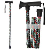 CLOKTA Walking Cane for Men and Women, Foldable Floral Lightweight Adjustable Portable for Folding Canes, Comfortable T-Handle f