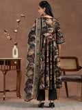 Libas Black Silk Blend Printed Kurta Sets For Women Black L