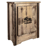 Montana Woodworks Homestead Collection Accent Cabinet With Laser Engraved Moose Design, Right Hinged, Stain & Clear, Stained & C