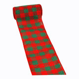 Meseey Red and Dark Green Buffalo Plaid Ribbon 4 Inch x 10 Yards Tartan Check Wired Ribbon for Topper Bow,Wreath,Gift Wrapping,