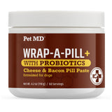 Pet MD Wrap-A-Pill with Dog Probiotics - Pill Wrap for Dogs Medicine - Easy-to-Use Paste to Hide Capsules, Create Pockets and Pi