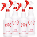 Uineko Plastic Spray Bottle (4 Pack, 32 Oz, All-Purpose) Heavy Duty Spraying Bottles Leak Proof Mist Empty Water Bottle for Clea