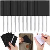Dunzoom 24 Pcs Small Notebook with Pens Set, 2.5x4 Pocket, Black Color