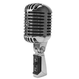 Vintage Microphone, Retro Old School Vocal Mic, Professional Classic Dynamic Wired Cardioid for Live Performance Karaoke Studio
