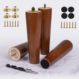 PBUY Wood Furniture Legs 8 Inch Heavy Duty Set of 4, Solid Wooden Feet for Furniture & Sofa & Tables & Ottoman - Wood Furniture
