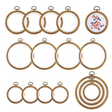 Framendino, 15 Pack Round Embroidery Hoops Imitated Wood Display Frame Circle Cross Stitch Ring for Hanging Ornaments (3 Sizes)