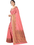 Sugathari Womens Banarasi Saree Pure Kanjivaram Silk Saree Soft New Ladies 2023 Design Wear Pattu Sarees Latest Cotton Party Sari Collections With Blouse Piece For Wedding Sadi (Sam Pari-105 Pink)