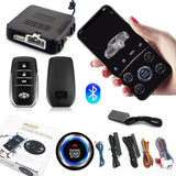 CHADWICK Car Remote Start Stop Kit, 12V One-Key Engine Start Anti-Theft System, PKE Passive Keyless Entry with Push Button, Blue
