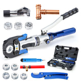 Hydraulic Copper Pipe Tube Fittings Crimping Tools with 1/2,3/4 and 1 Dies for Press Copper Pipe Fitting and 3/8,1/2,5/8,3/4,1 D