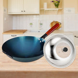 MERISHOPP Wok Pan Multipurpose with Lid Chef Chinese Wok for Household Cooking Kitchen Pot Diameter 30cm| Nonstick Wok | Kitchen