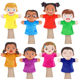 Gemscream 8 Pcs Feelings Hand Puppets with 8 Emotions Soft Plush Multicultural Puppets Ventriloquist Emotion Dolls for Social Em