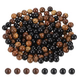 HARFINGTON 200pcs Round Wooden Beads, 8mm Dia Small Wood Beads for DIY Crafts, Bracelet, Wristlet, Necklace, Jewelry Making, Bla