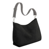 Snappsy Corduroy Tote Bag Zipper Closure Trendy Crossbody For Work Shopping Everyday Black
