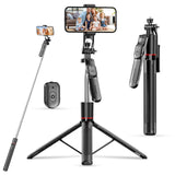 67 Selfie Stick Tripod for iPhone with Remote Control, Phone Holder and 1/4Screw, Extendable Travel Essentials Tripod for Ce