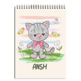 Moms Charm Custom Cover Drawing Book/Sketch File Any Name/Design Little Cat Personalize with Name 100 GSM Paper 7.5 *