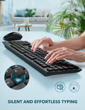 Wireless Keyboard and Mouse, WisFox Full-Size Wireless Mouse and Keyboard Combo, 2.4GHz Silent USB Wireless Keyboard Mouse Combo