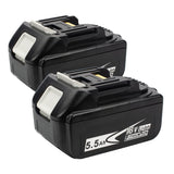 DEWQKI 2 Pack 18V 5.5Ah BL1850B Battery Replacement for 18V Battery Compatible with 18v Tools