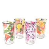 Tervis Yao Cheng Chilled Fruit Made in USA Double Walled Insulated Tumbler Travel Cup Keeps Drinks Cold & Hot, 16oz - 4pk, Assor