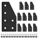 Seekliny 12pcs 2040 Aluminum Extrusion Joint Plate Connector Corner L Bracket 6-Hole 2040 V Slot Hardware T Slotted Accessories