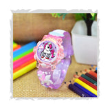 Shocknshop Digital Flashing Light With Music Kids Children Unisex Watch For Girls Perfect For 5-12 Years -W331 (Purple Unicorn)