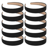 Wecoe 10pcs Headbands for Women Suede Like 1 Inch Wide Black Headband Non Slip Fashion Costume Hair Accessories Women Girls Diad