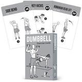 NewMe Fitness Dumbbell Workout Cards, Instructional Fitness Deck for Women & Men, Beginner Fitness Guide to Training Exercises a