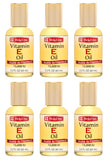 De La Cruz Vitamin E Oil, Vitamin E Oil with Safflower for Skin, Hair, Face and Body, 2.2 FL. OZ. (6 Bottles)