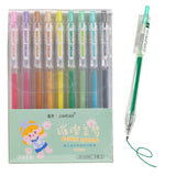 WISHKEY Colorful Retractable Gel Pen Combo for Kids, Stationery Pen Set for Boys & Girls, Highlighter for Class Drawing, Project