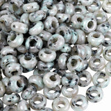 mookaitedecor 25 Pcs Sesame Jasper Large Hole Beads Stone Rondelle Gemstone Loose Beads for Jewelry Making, Bracelet, Macrame Pr