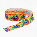 Tie Dye Grosgrain Ribbon 1.5 Inch (38mm) 10 Yards, Rainbow Swirl Decorative Ribbon for Gift Wrapping, Wreath & Craft Projects, S