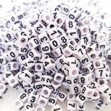 500+ Pieces 6x6mm White Cube Acrylic Number Beads 0-9 Mixed Plastic Shape Loose DIY Beads for Jewelry Making Bracelets Necklaces
