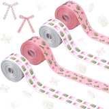 Diartpaint Bow Pickle Grosgrain Ribbons 4 Rolls 20 Yards Pink Pickle Theme Party Decor Fabric Ribbon for Baby Shower Birthday Ba