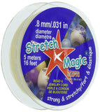 Pepperell Stretch 0.8mm Magic Bead and Jewelry Cord, 5m, Pearl