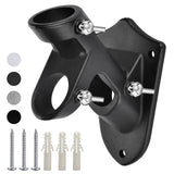 Haoridul Flag Pole Holder for Outside House, Heavy Duty Flag Pole Mounting Bracket, Aluminum Metal Flagpole Mount with Stainless Hardware for Outdoor, Rust Free, 1 Inner Diameter (Matte Black-1Pack)