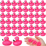 Vertintong 50 Pcs Mini Flamingo Rubber Duck Bulk Pink Flamingos Bath Toys Floating Squeaky Toy Cute Rubber Duckies for Baby Show