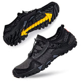 Man's Water Shoes Women Beach River Hiking Swim Aqua Shoes for Surf Yoga Beach Boating Sailing Fishing Grey Black