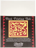 Black Ink Block Printing Paper Pack, 9 X 12 Inches, Bleached Mulberry, 25 Sheets