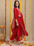 Anni Designer Women'S Rayon Blend Straight Embroidered Kurta With Pant & Dupatta (Sharbati Red_S_Red_Small),Red,S,,,